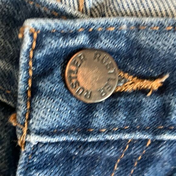 Rustler Blue Straight Jeans with Regular Fit and Contrast Stitching 34X30 - Picture 7 of 9